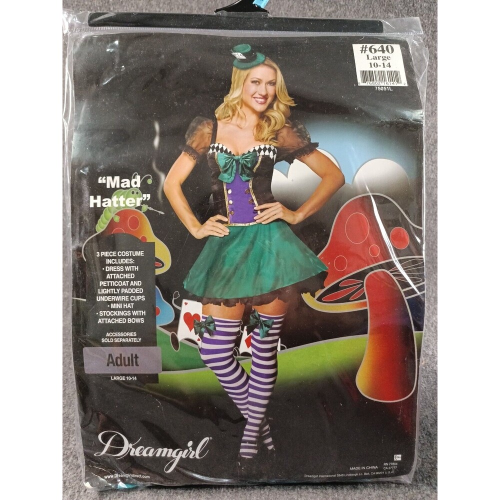 Dream girl Mad Hatter Adult Costume Large 10-14
